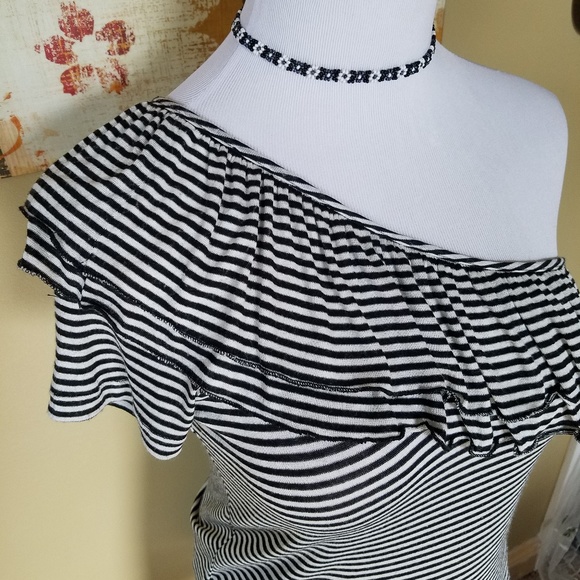SPLENDID One Shoulder Striped Ruffle Top - Picture 5 of 8